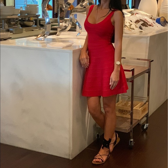 Herve Leger red Dress - Picture 12 of 13